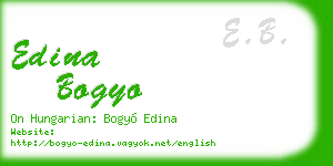 edina bogyo business card