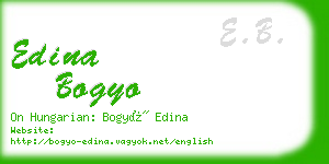 edina bogyo business card